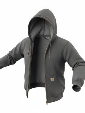 Carhartt Olive Green Hoodie with Yellow Logo Patch